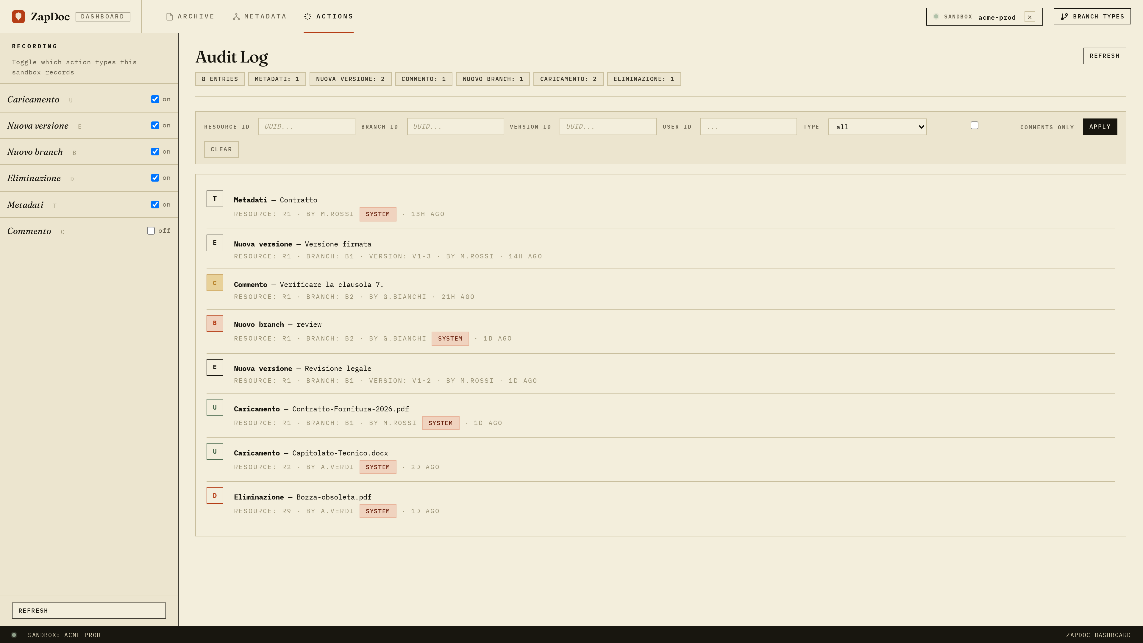 L'Audit Log